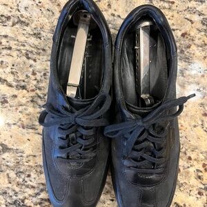 Cole Haan Black Leather Lace-Up Loafers